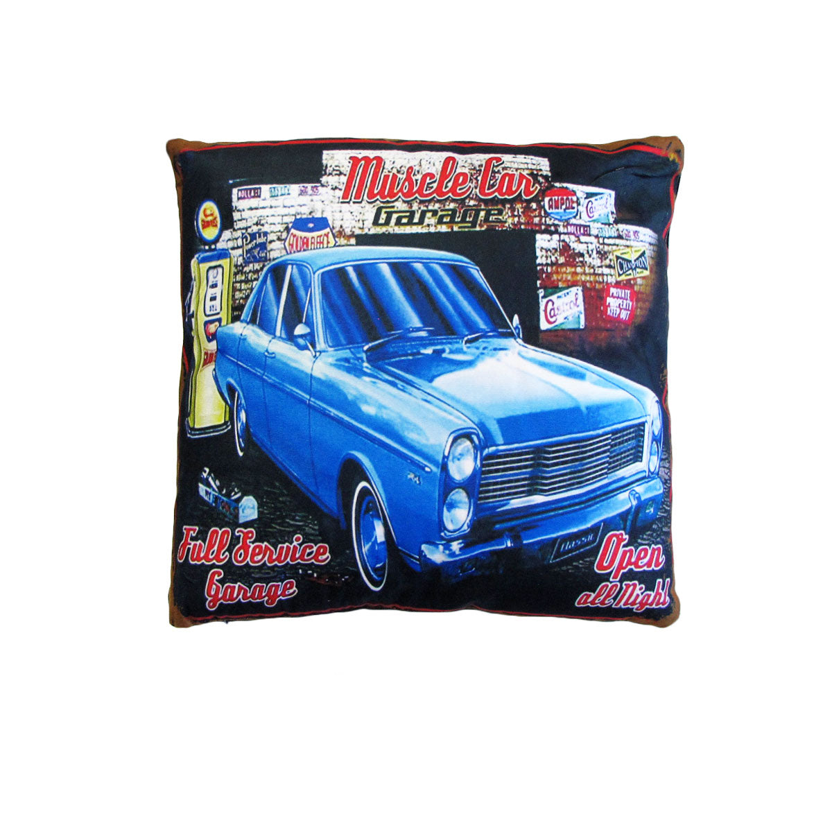 Australian Mancave Retro Cushion Muscle Car Garage 40 x 40 cm