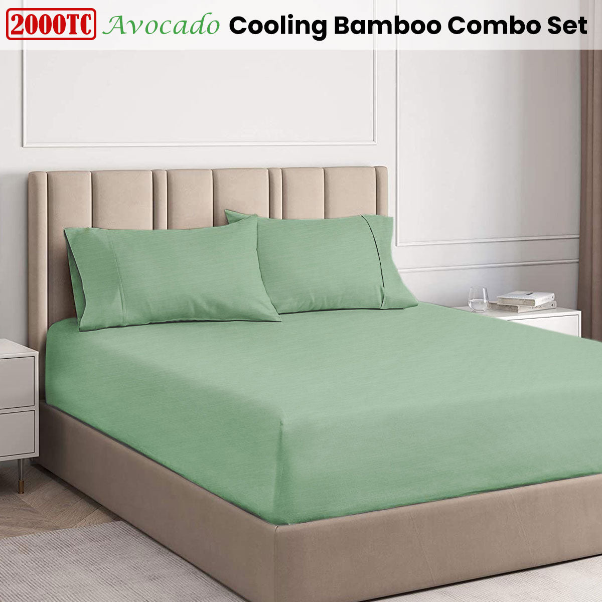 Ramesses Avocado 2000TC Cooling Bamboo Combo Set King