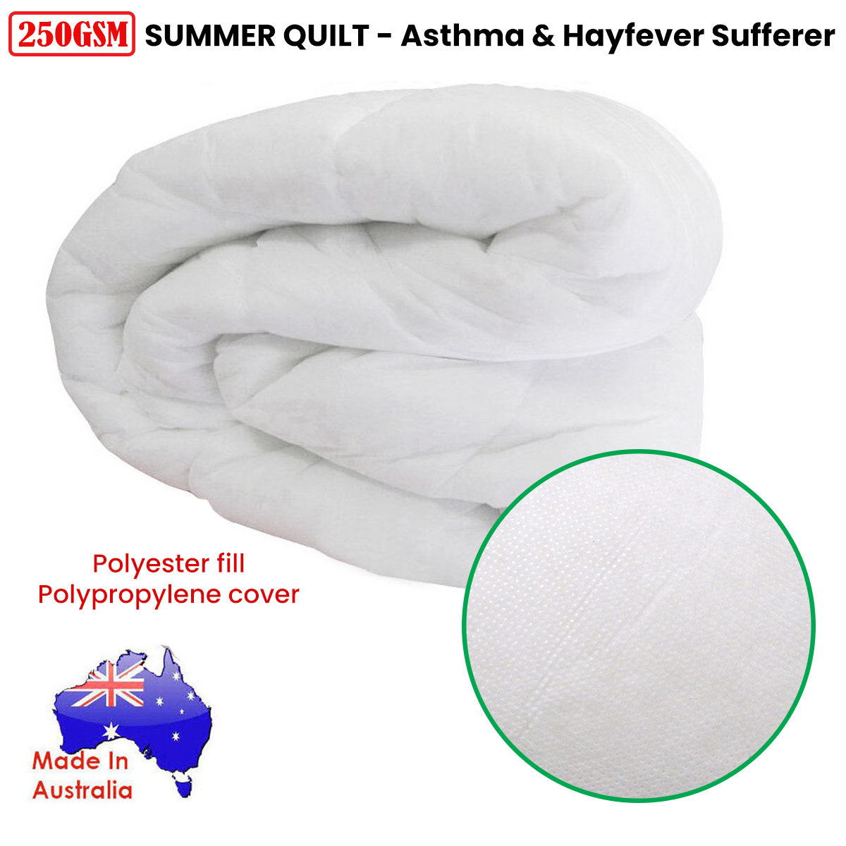 250GSM Australian Made Summer Quilt Double