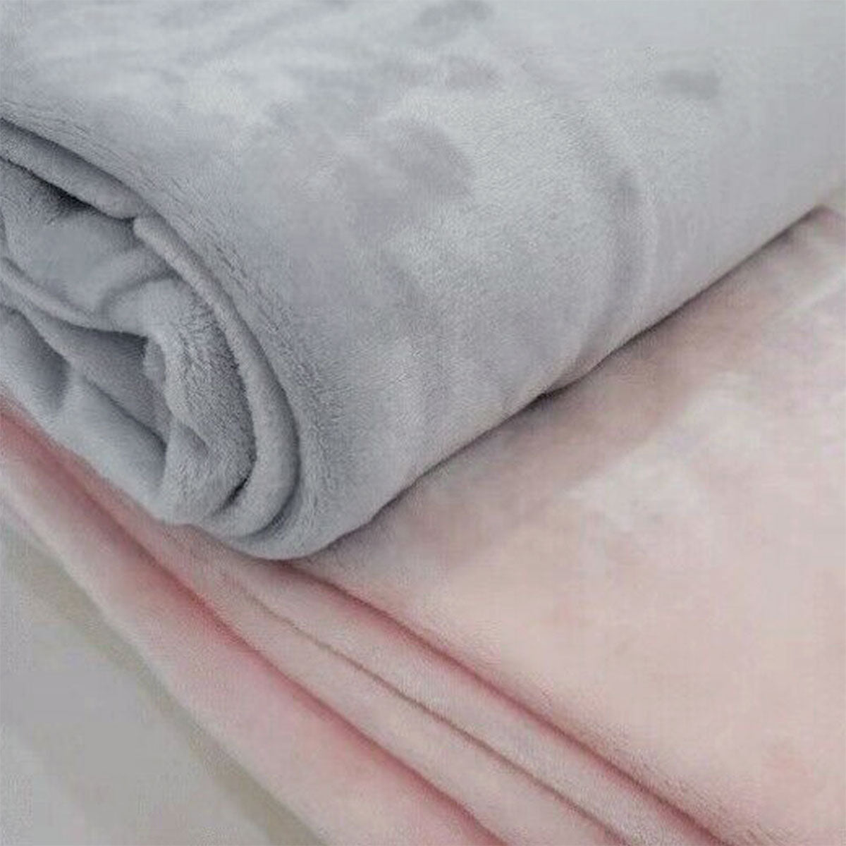 Super Soft Micro Flannel Plush Blanket Single 150 x 220 cm Grey