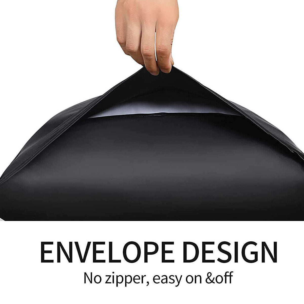 Pair of King Satin Silk Pillowcases with Envelope Closure 51 x 102 cm Navy