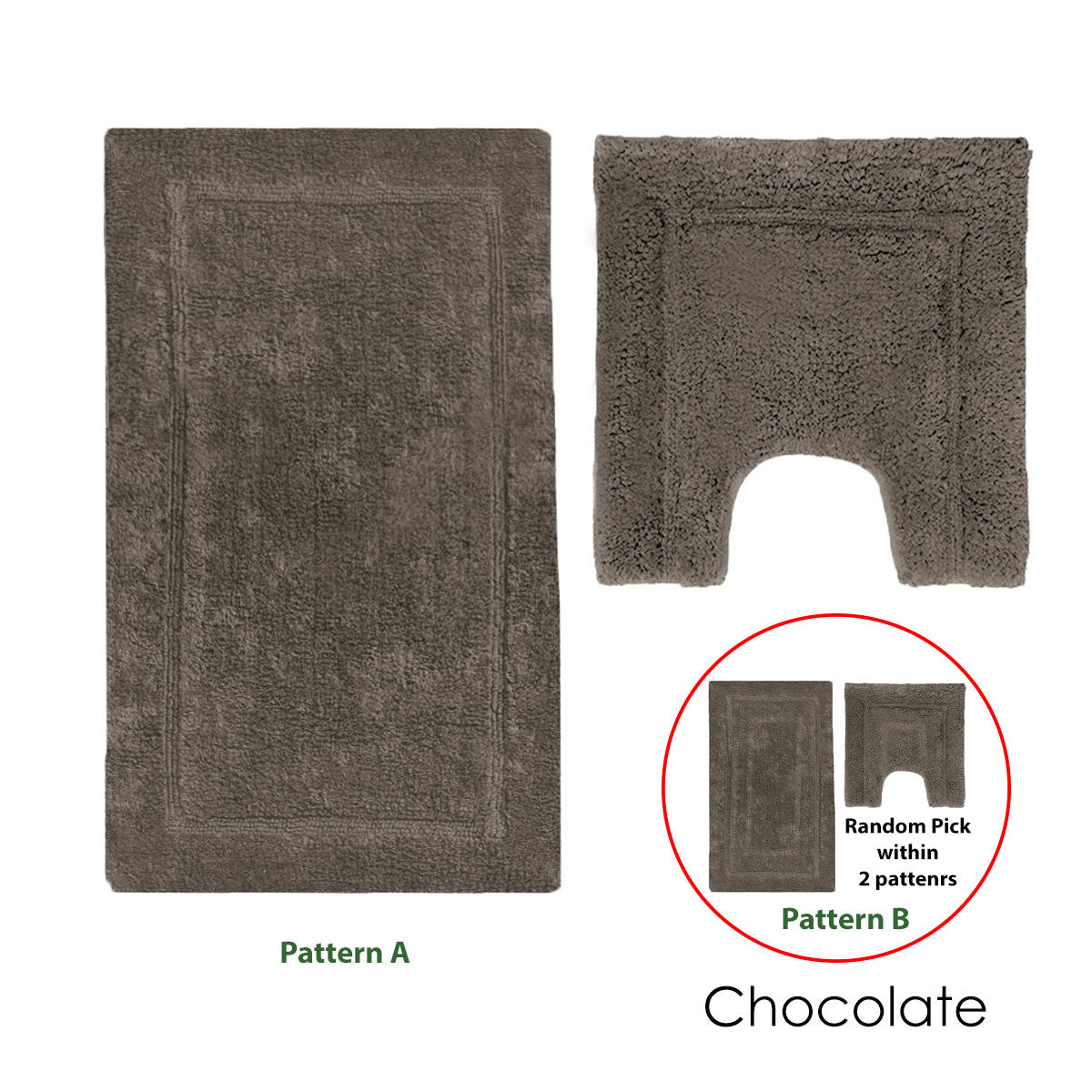 2200GSM 2 Pce Axel 100% Cotton Bath Mat Set Chocolate