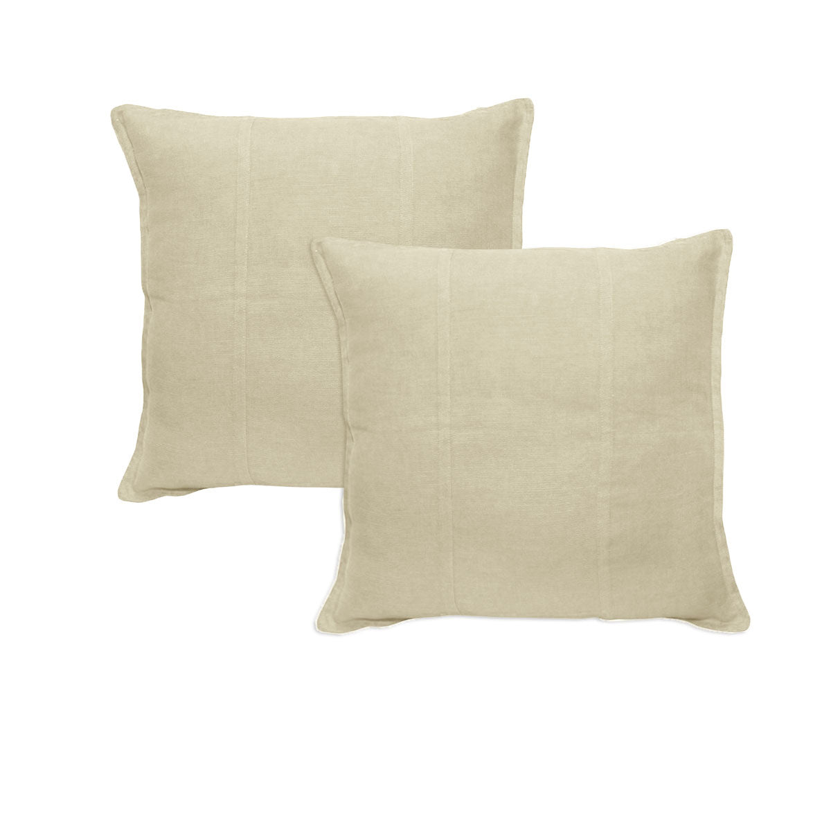 Pair of Pure Linen European Pillowcases Cream