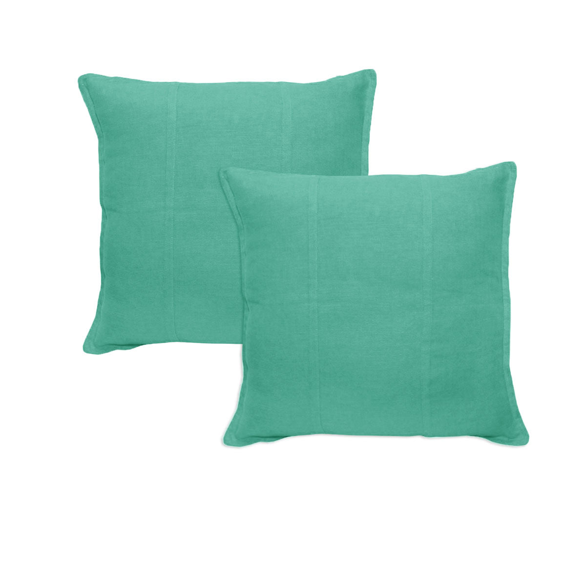 Pair of Pure Linen European Pillowcases Light Teal