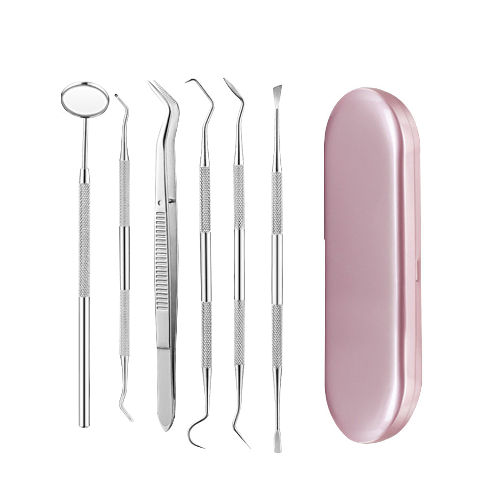 Stainless Steel Dental Tools Set Oral Care Kit with Metal Storage Case