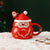 Christmas Cup Gift Box Ceramic Mug Set Mug Gift Set Christmas Coffee Cup(Santa Claus)