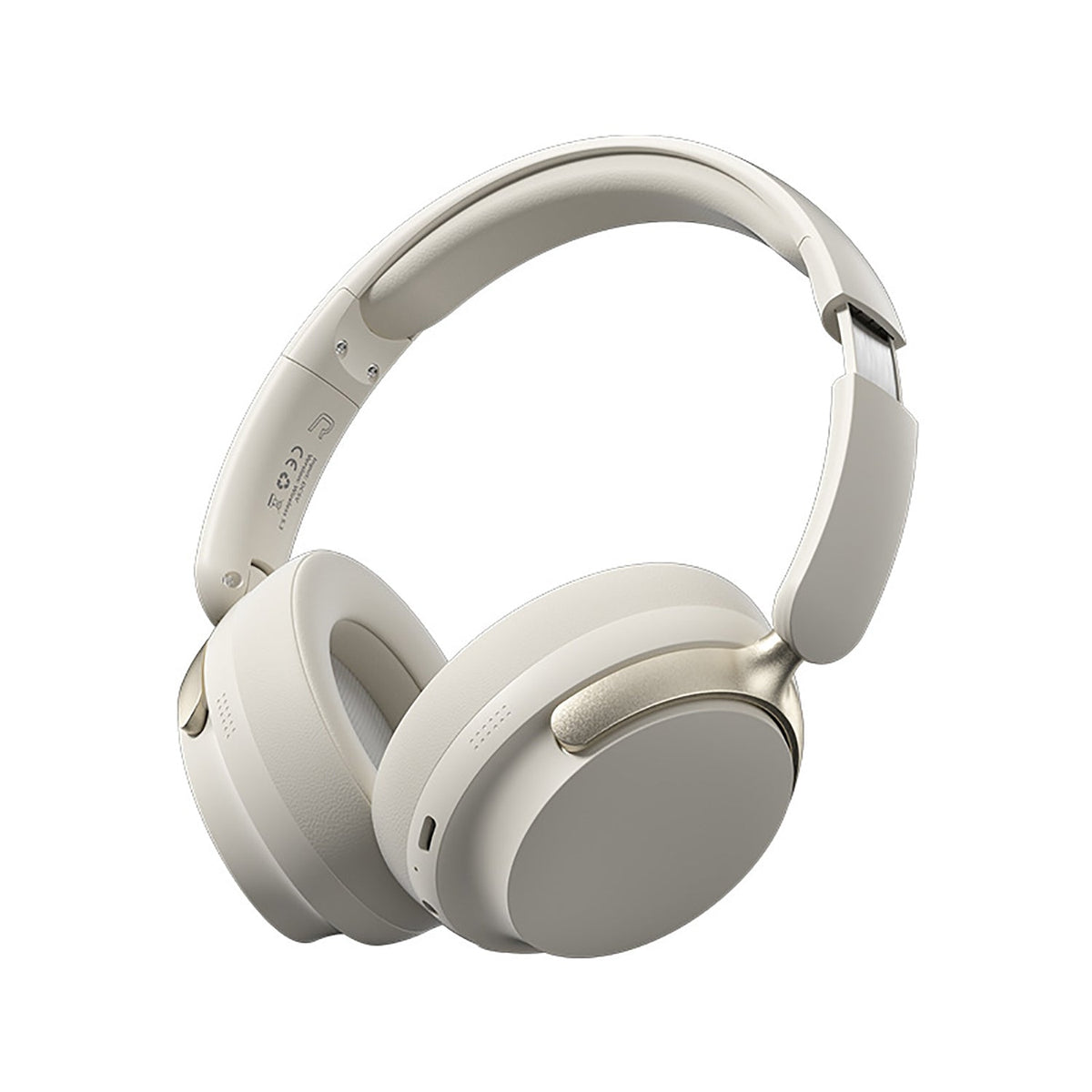 JR SY-T7 Bluetooth 5.4 Over-Ear Headset Wireless Headphones with Noise Cancelling Mic (Beige)