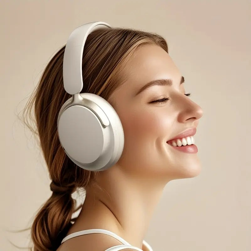 JR SY-T7 Bluetooth 5.4 Over-Ear Headset Wireless Headphones with Noise Cancelling Mic (Black)