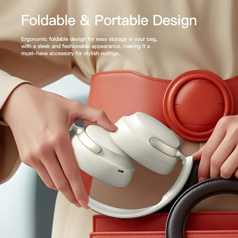 JR SY-T7 Bluetooth 5.4 Over-Ear Headset Wireless Headphones with Noise Cancelling Mic (Black)