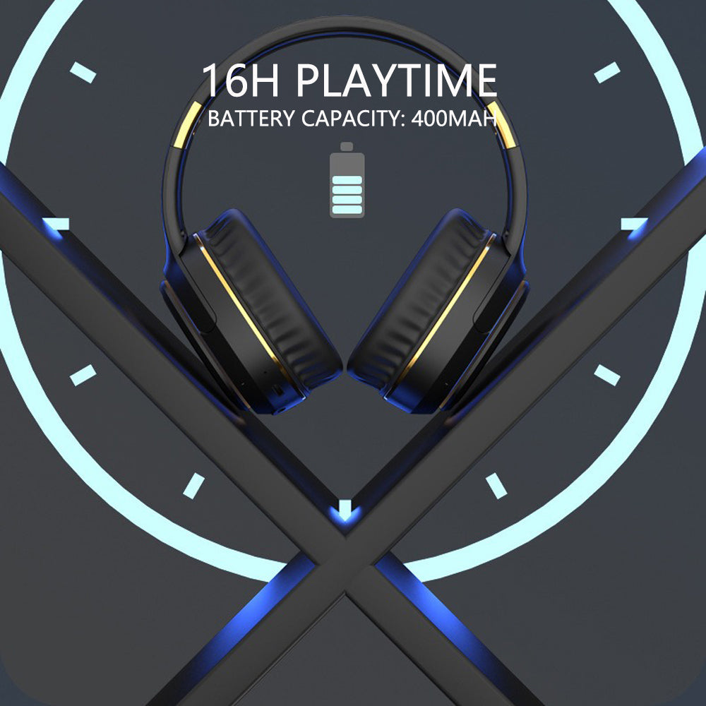 JR H6 Foldable Bluetooth 5.3 Wireless Headphone Over Ear Active Noise Cancelling Deep Bass Headset (Beige)