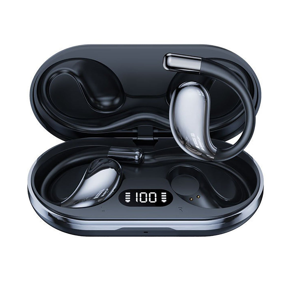 Wireless Earhook Sports Headphones Open-Ear Bluetooth 5.4 Sweat-Resistant Earphones (Black)