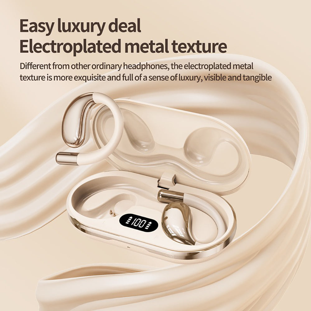 Wireless Earhook Sports Headphones Open-Ear Bluetooth 5.4 Sweat-Resistant Earphones (Black)