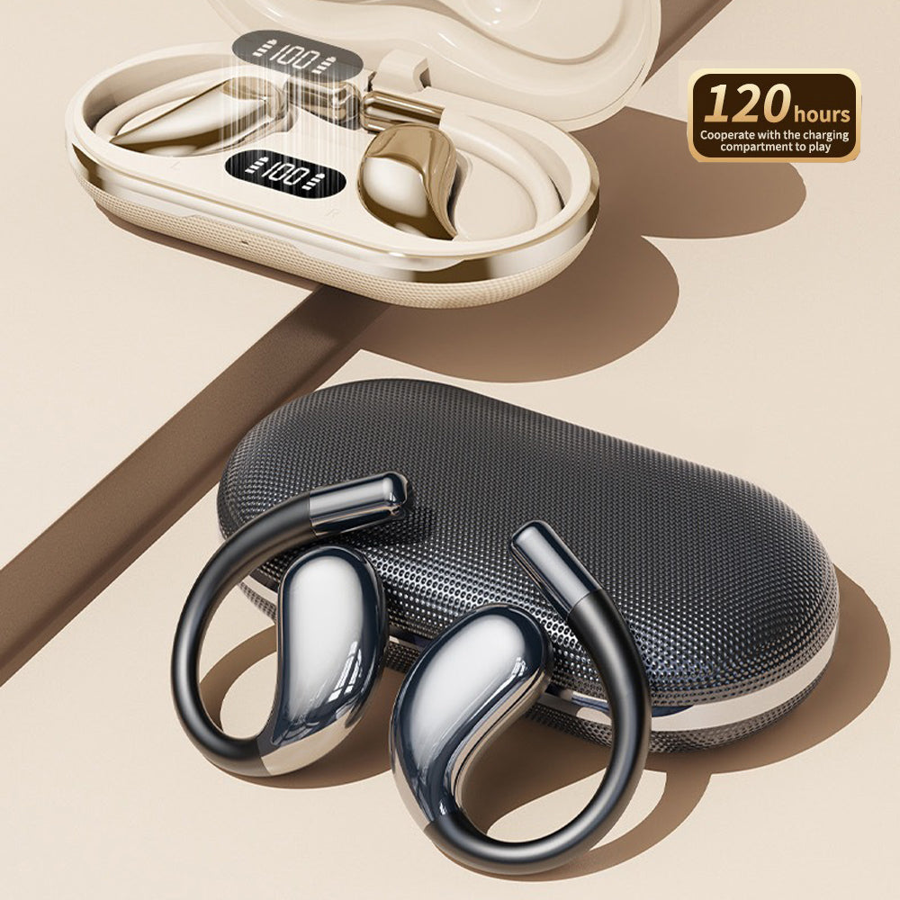 Wireless Earhook Sports Headphones Open-Ear Bluetooth 5.4 Sweat-Resistant Earphones (Beige)