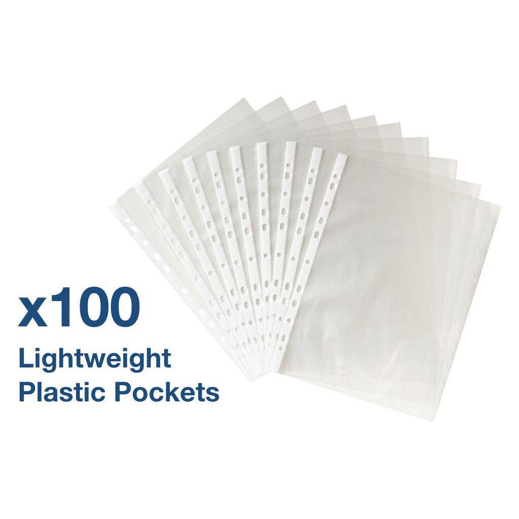 100Pack A4 Sheet Protector Plastic Pockets Bulk Lot Clear Reinforced Folders