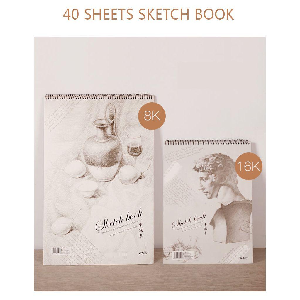 Sketch Pad 40 Sheets Artist Drawing Painting Art Paper with Thick Baseboard(28.7*20.8cm)