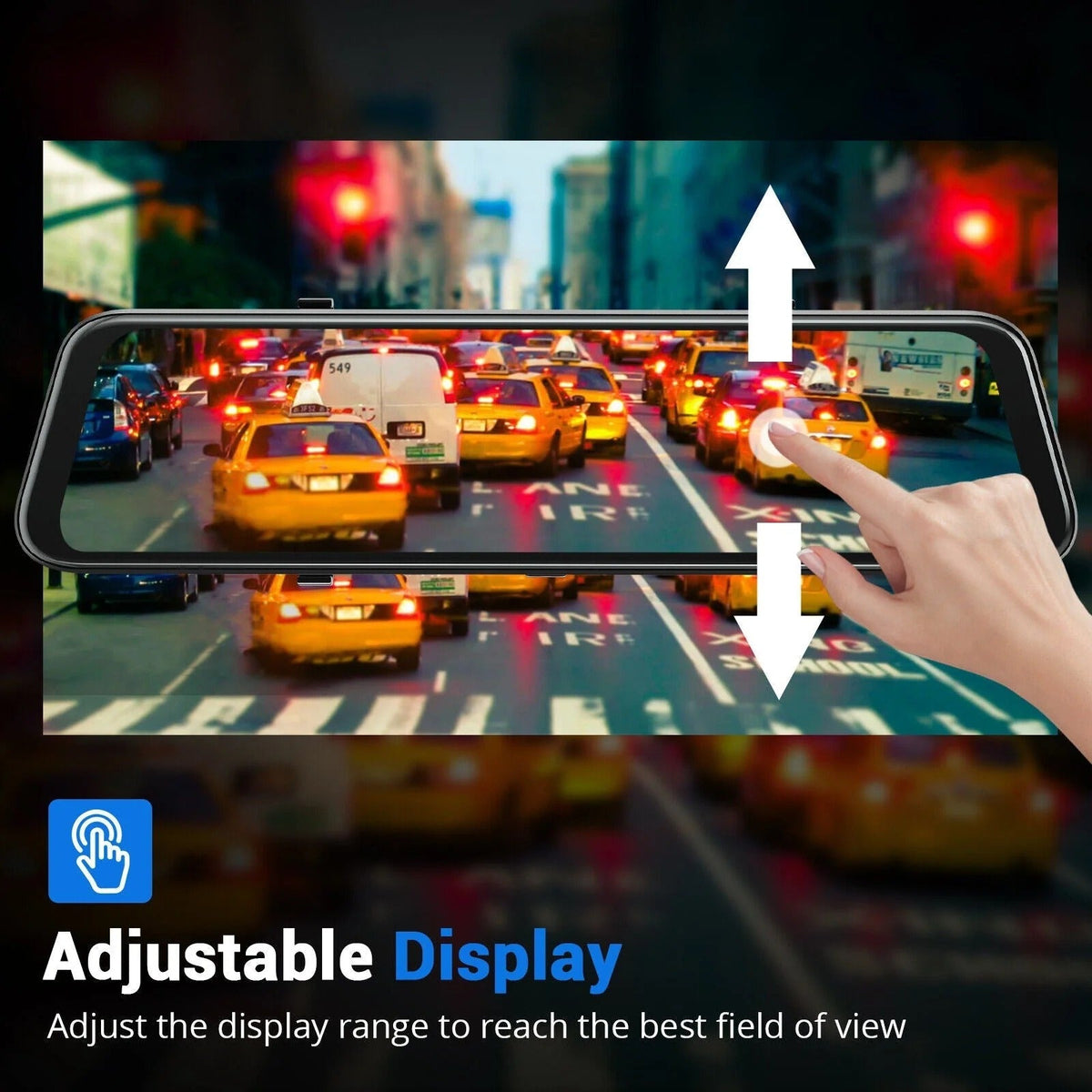 10” 4K Mirror Dash Cam, 2K Rear Camera, WiFi GPS ADAS BSD, Stream Media, 64GB Included