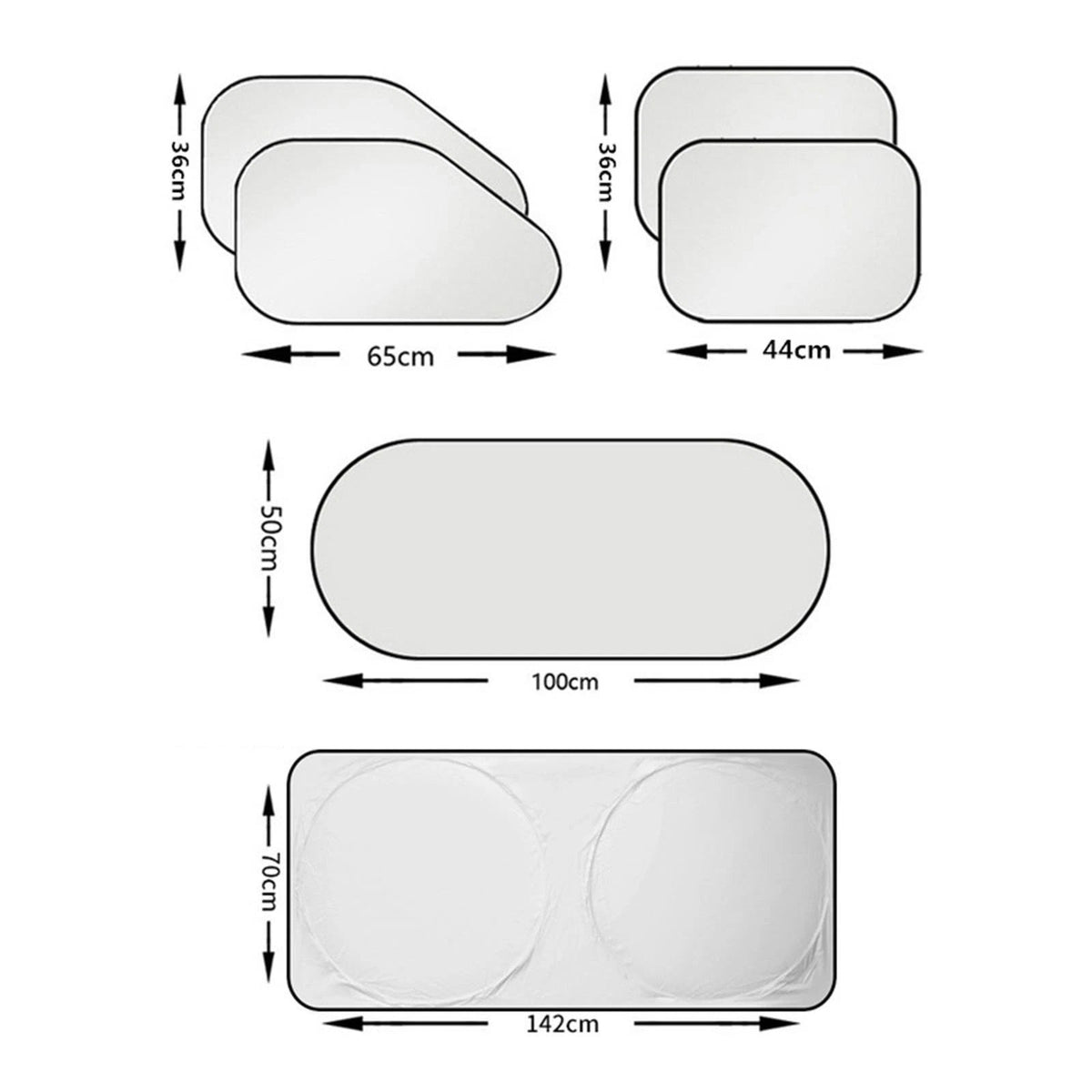 Set of 6 Auto Front Rear Windshield Side Window Sun Shade Car Visor Cover Block