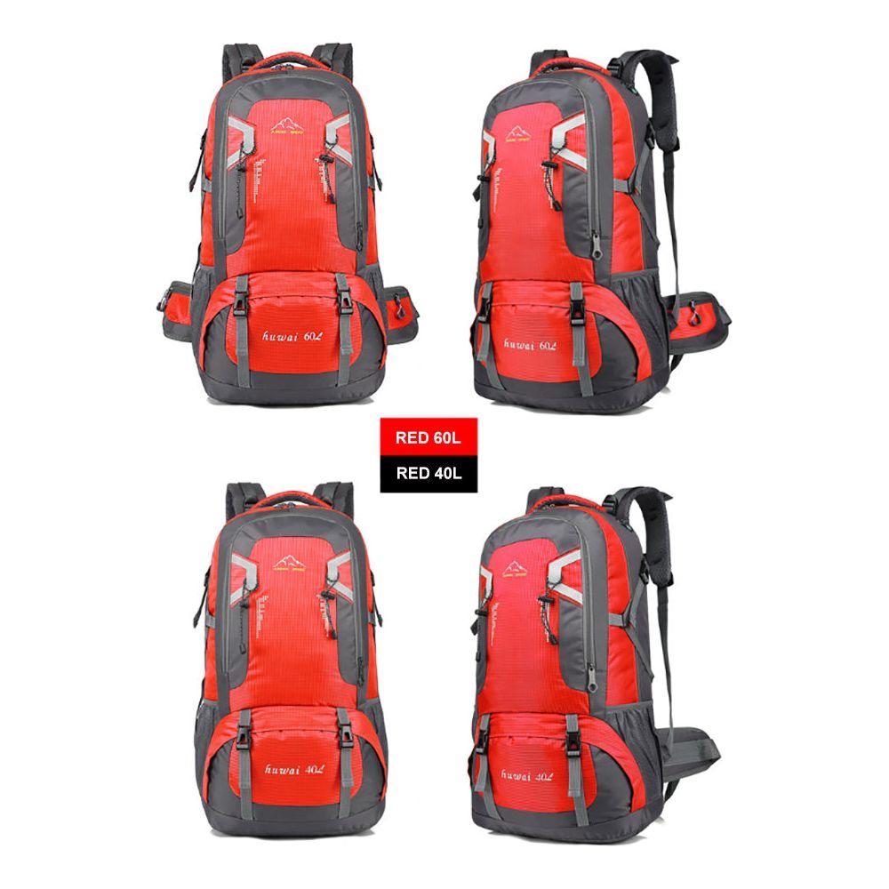 60L Waterproof Outdoor Hiking Backpack Camping Outdoor Trekking Bag(Red)