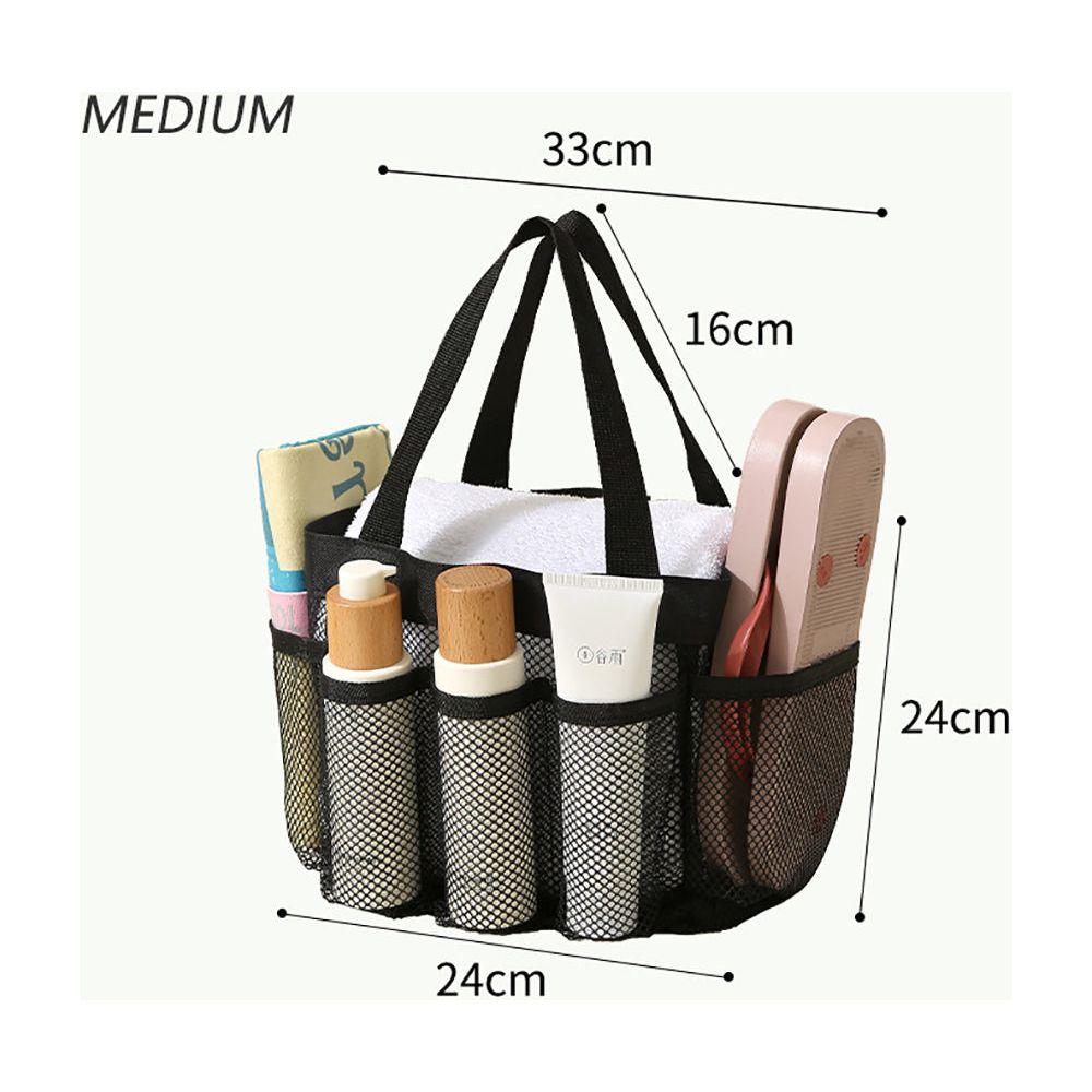 Large Capacity Mesh Multi-pocket Beach Bag Portable Travel Swimming Storage(Medium)