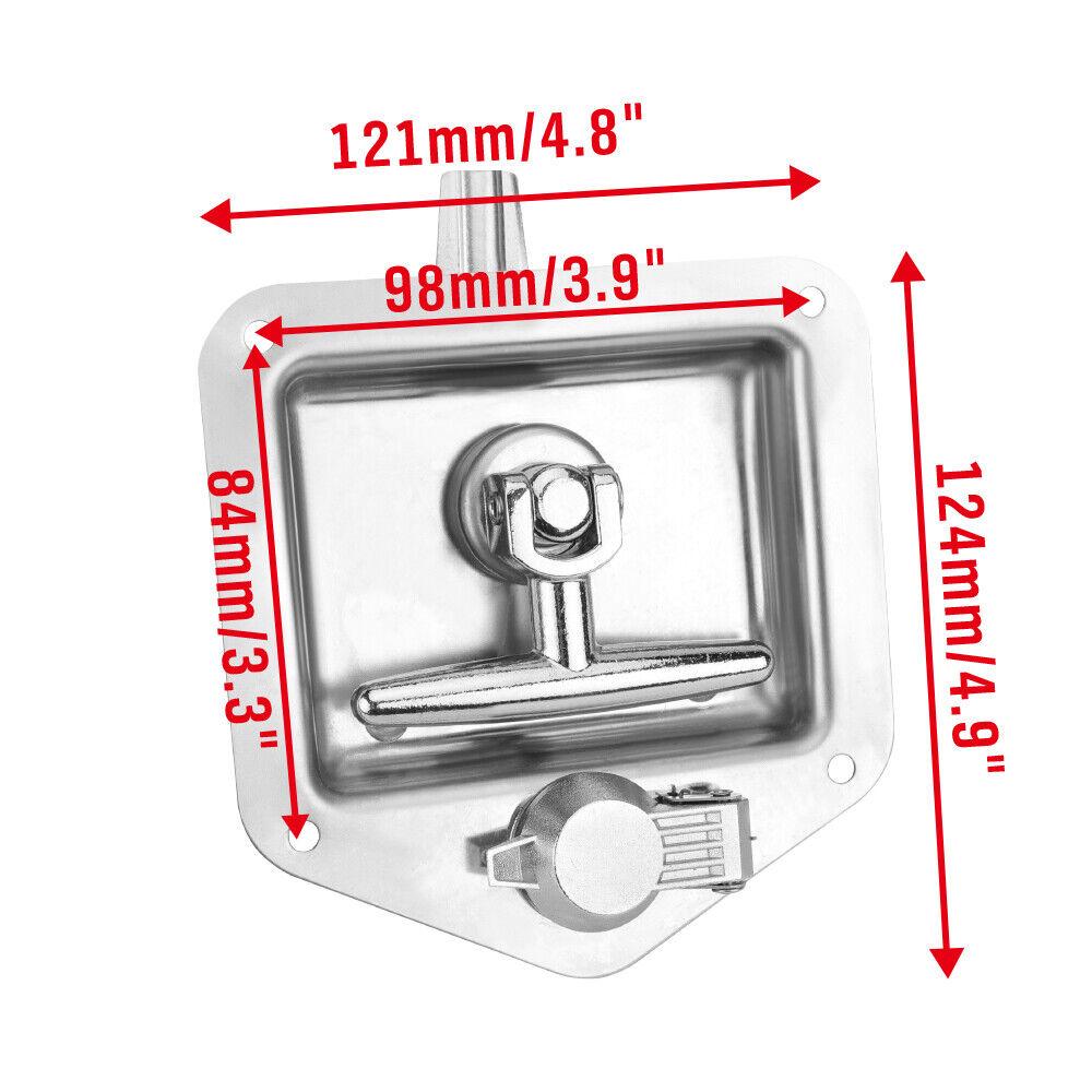 4-Piece T Handle Locks Tool Box With Keys Stainless Steel Trailer Camper Truck