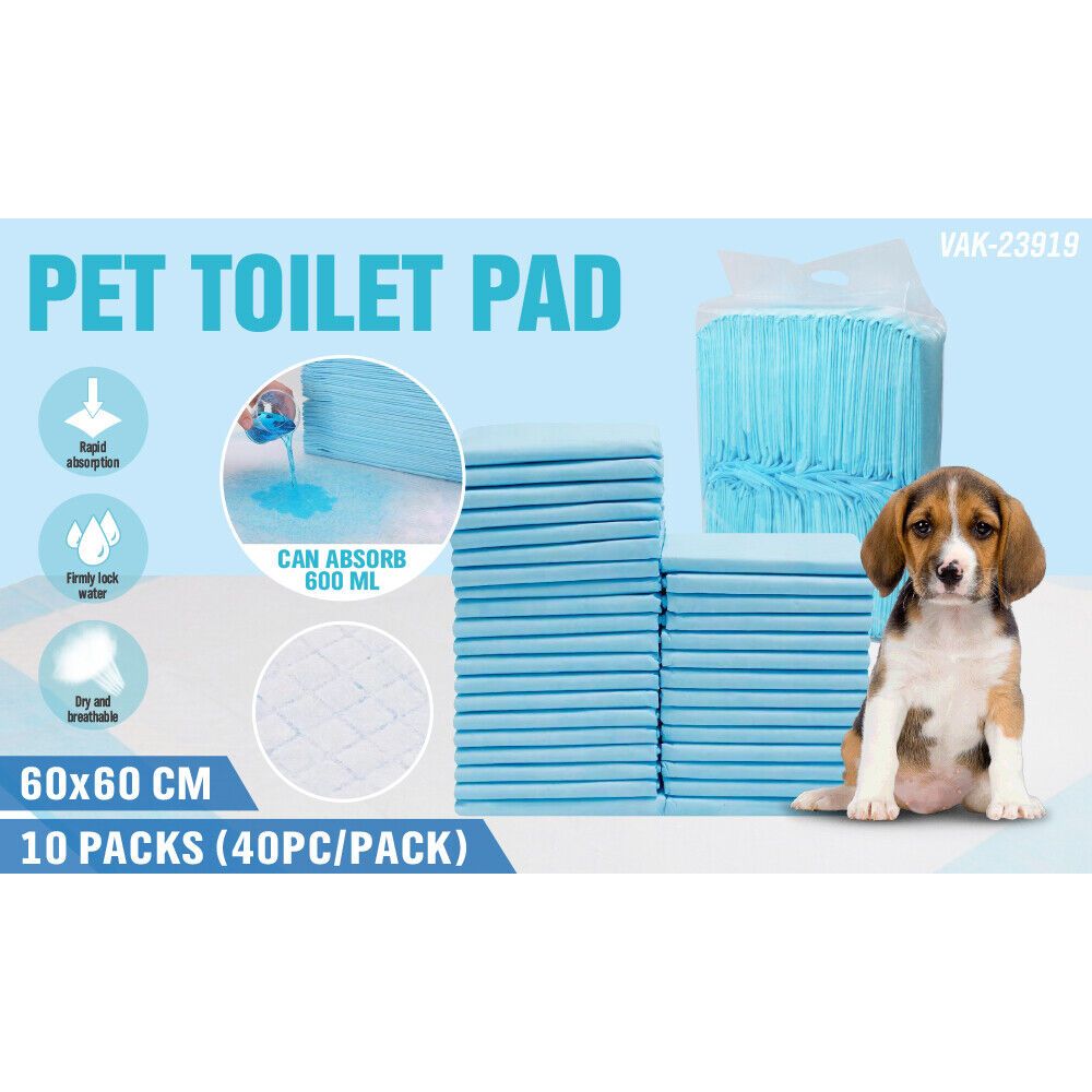 VaKa Pet Training Pad 400 Puppy Pads Toilet Pee Indoor Absorbent 60x60cm Dog