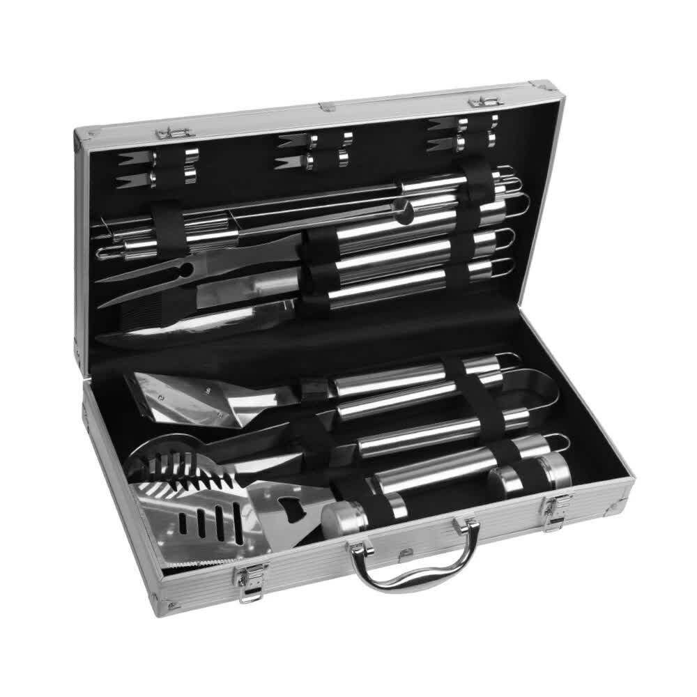 18Pcs BBQ Tool Set Stainless Steel Barbecue Utensil Cooking Grill Outdoor Cook