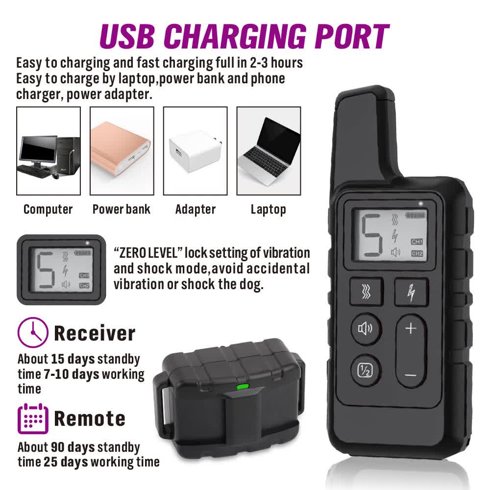 VaKa Anti Bark Dog Training Collar Sound & Vibration Stop Barking Automatic Pet