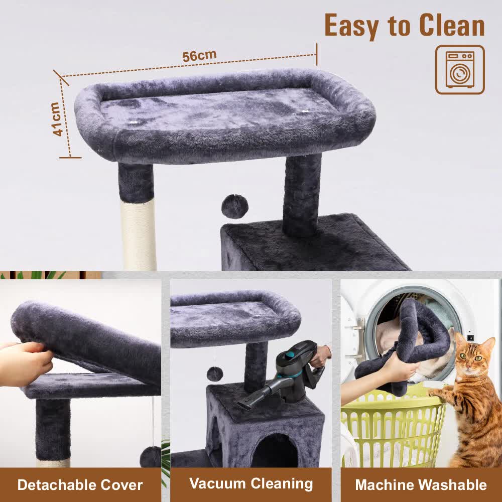 VaKa 143cm Cat Tree Scratching Post Scratcher Tower Condo House Furniture Wood