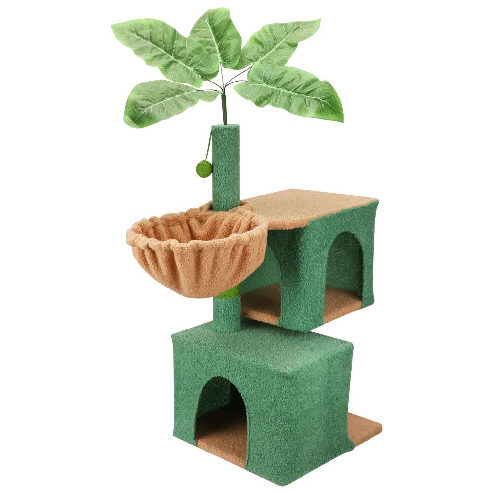VaKa 1.1M Cat Tree Scratching Post Palm Tree Cat Post Dangling Balls Cat Toy