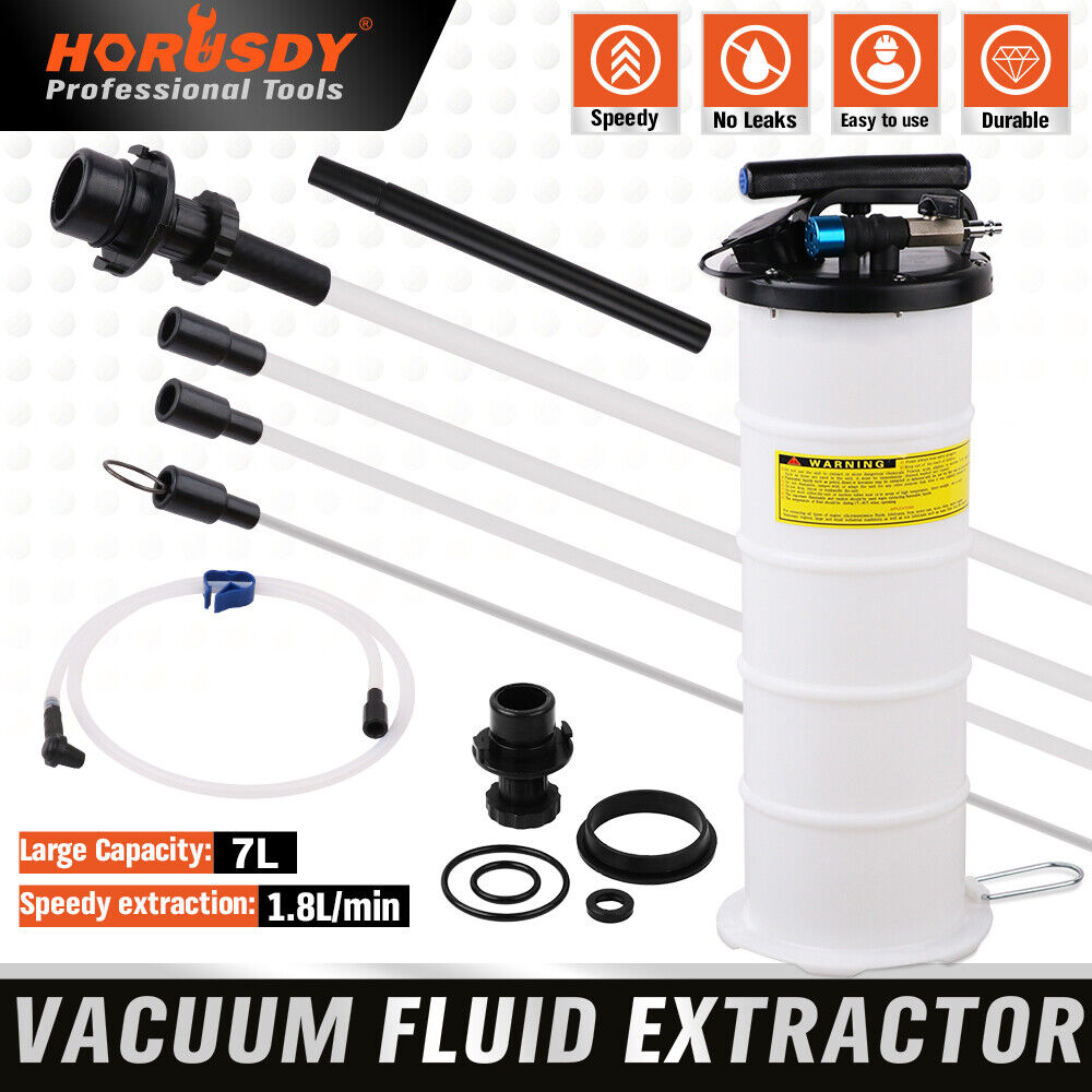 HORUSDY 7L Manual &amp; Pneumatic Oil Extractor Waste Fluid Transfer Pump Suction