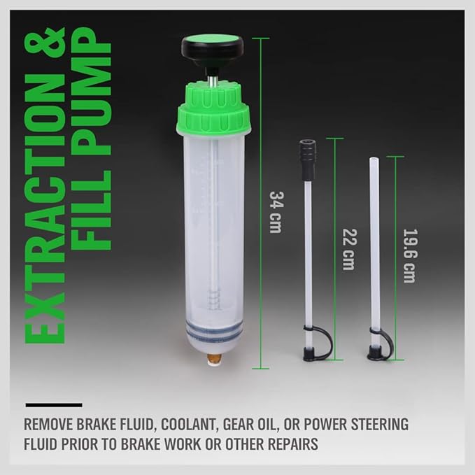 SWANLAKE Fluid Extractor, Oil Extraction & Fill Pump, Fluid Syringe Pump Manual Suction Vacuum Fuel Car Transfer (500ML)