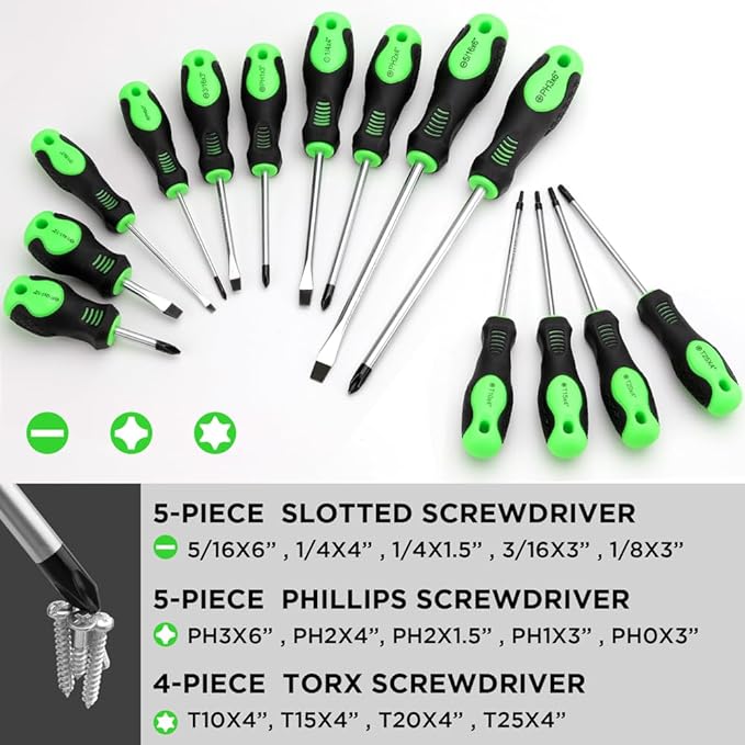 SWANLAKE 86PCS Magnetic Screwdriver Set,Includes Slotted/Phillips/Torx Mini Precision Screwdriver, Replaceable Screwdriver Bits and nut drivers With Sturdy tool box