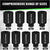 SWANLAKE 9-Piece 1/2" Drive Jumbo Impact Socket Set, Metric 29mm-38mm Large Socksts Spindle Axle Nut Impact Socket, CR-V Black