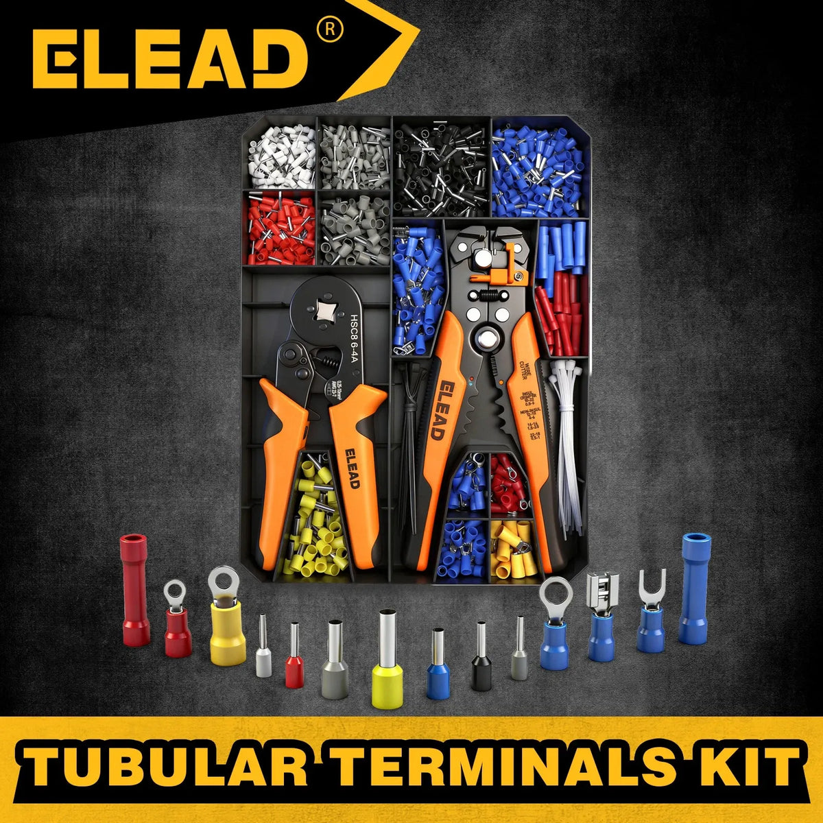 ELEAD 1188Pcs Ferrule Crimping Tool Kit w/ Automatic Wire Stripper &amp; Crimper