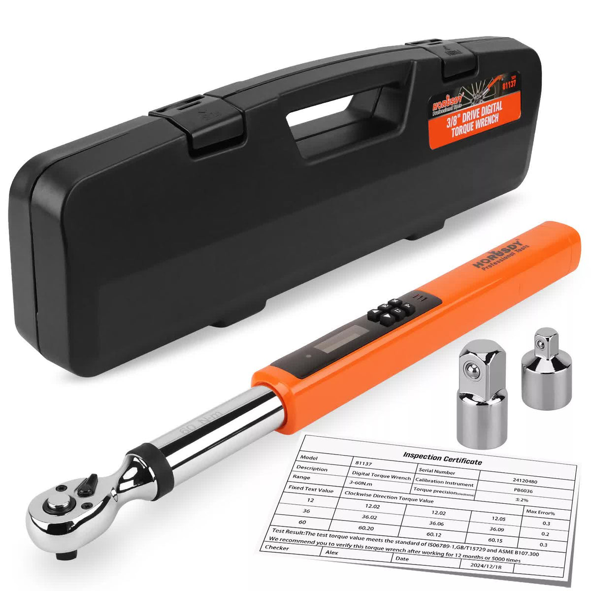 3/8&quot; Drive Digital Torque Wrench Electronic Adjustable Torque Range 44ftlb