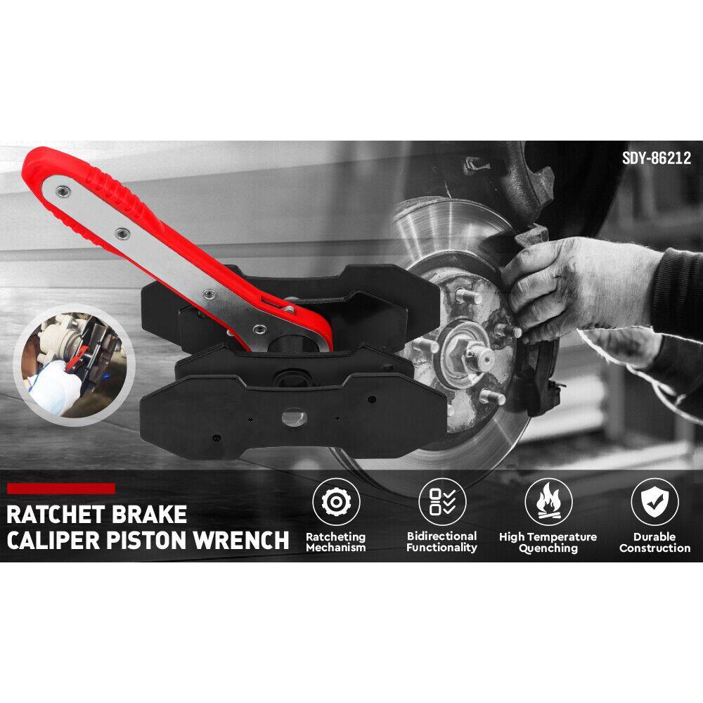 SEDY Car Brake Caliper Tool 360° Swing Ratchet Wrench Car Wheel Piston Spreader