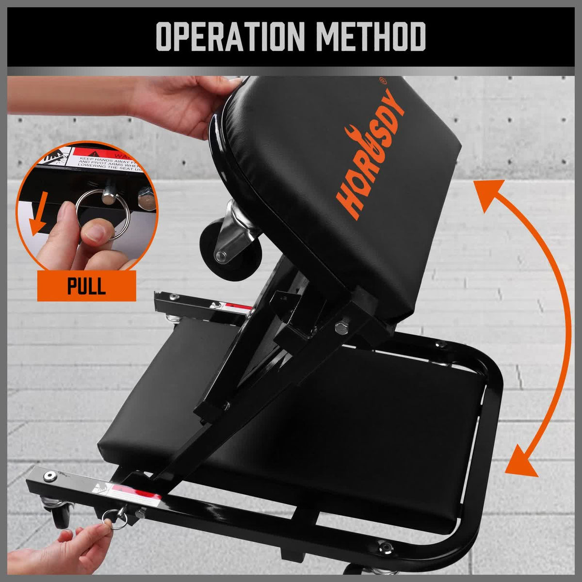 40inch 2 in 1 Folding Creeper Mechanic Z Seat Garage Workshop Rolling Work Stool