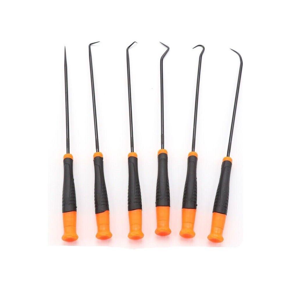 6Pc Extra Long Pick and Hook Set O Ring Seal Puller Remover Fuse Wire Scribe