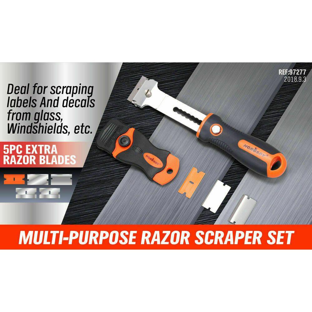 2Pc Putty Knife Set Multi-Purpose Scraper Spare Blades Paint Seal Remover Clean