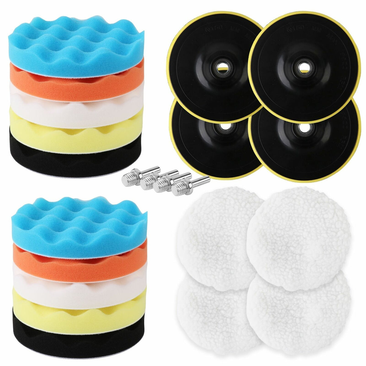 11Pcs 6&quot; Buffing Waxing Polishing Pads Sponge Pad Set For Car Polisher Drill