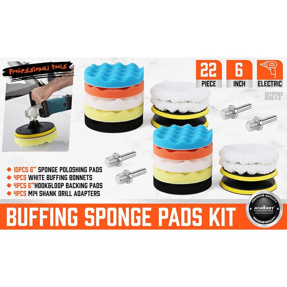 11Pcs 6" Buffing Waxing Polishing Pads Sponge Pad Set For Car Polisher Drill