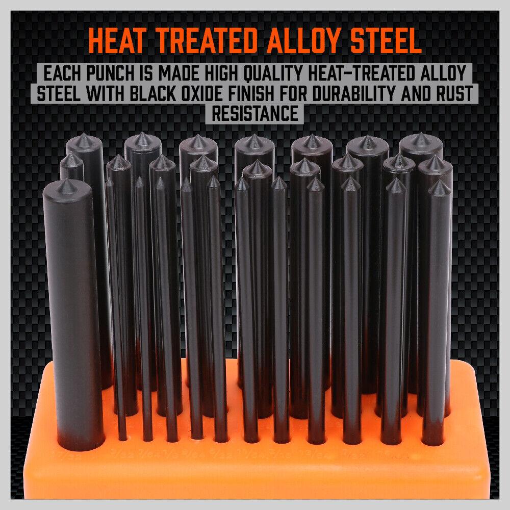 28x Center Transfer Punches Set Machinists Tool Punch Stand Heat Treated Steel