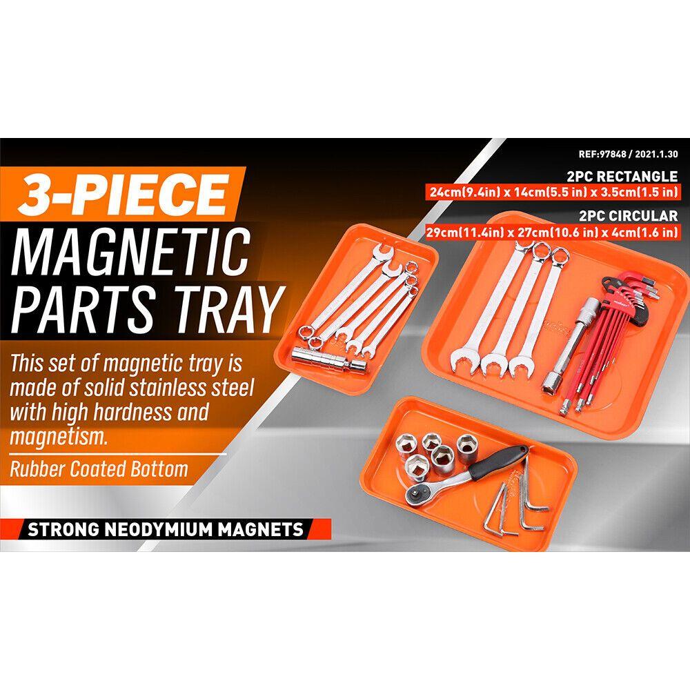 HORUSDY 3Pcs Magnetic Parts Tray Set Small Parts Tool Organization Non Slip