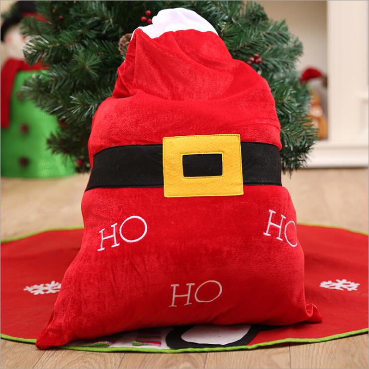 New Christmas Large Jumbo Felt Santa Sack Children Xmas Gifts Candy Stocking Bag, Santa Belt (50x70cm)