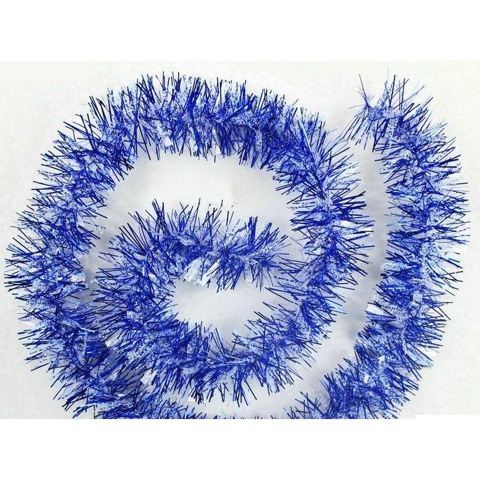 5x 2.5m Christmas Tinsel Xmas Garland Sparkly Snowflake Party Natural Home Décor, Snow Speckles in Blue
