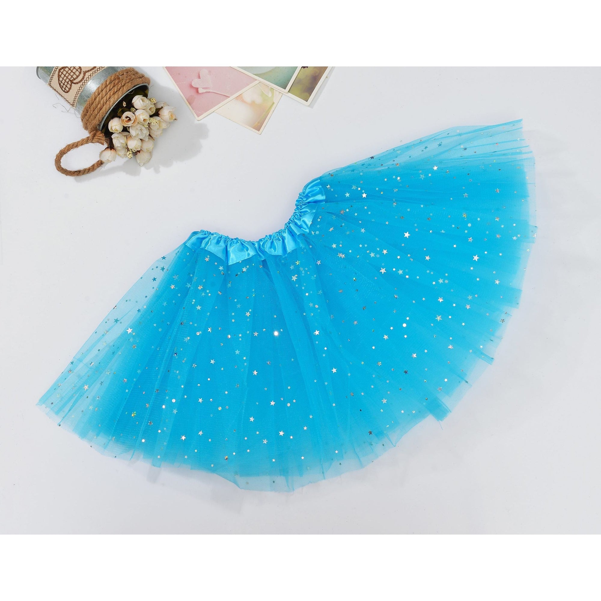 Sequin Tulle Tutu Skirt Ballet Kids Princess Dressup Party Baby Girls Dance Wear, Aqua, Kids
