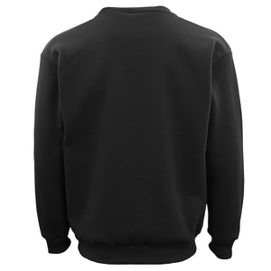 New Adult Unisex Plain Pullover Fleece Jumper Mens Long Sleeve Crew Neck Sweater, Navy, S