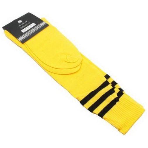 Mens Womens Sports Breathable Tube Long High Socks Knee Warm Casual Footy Soccer, Yellow