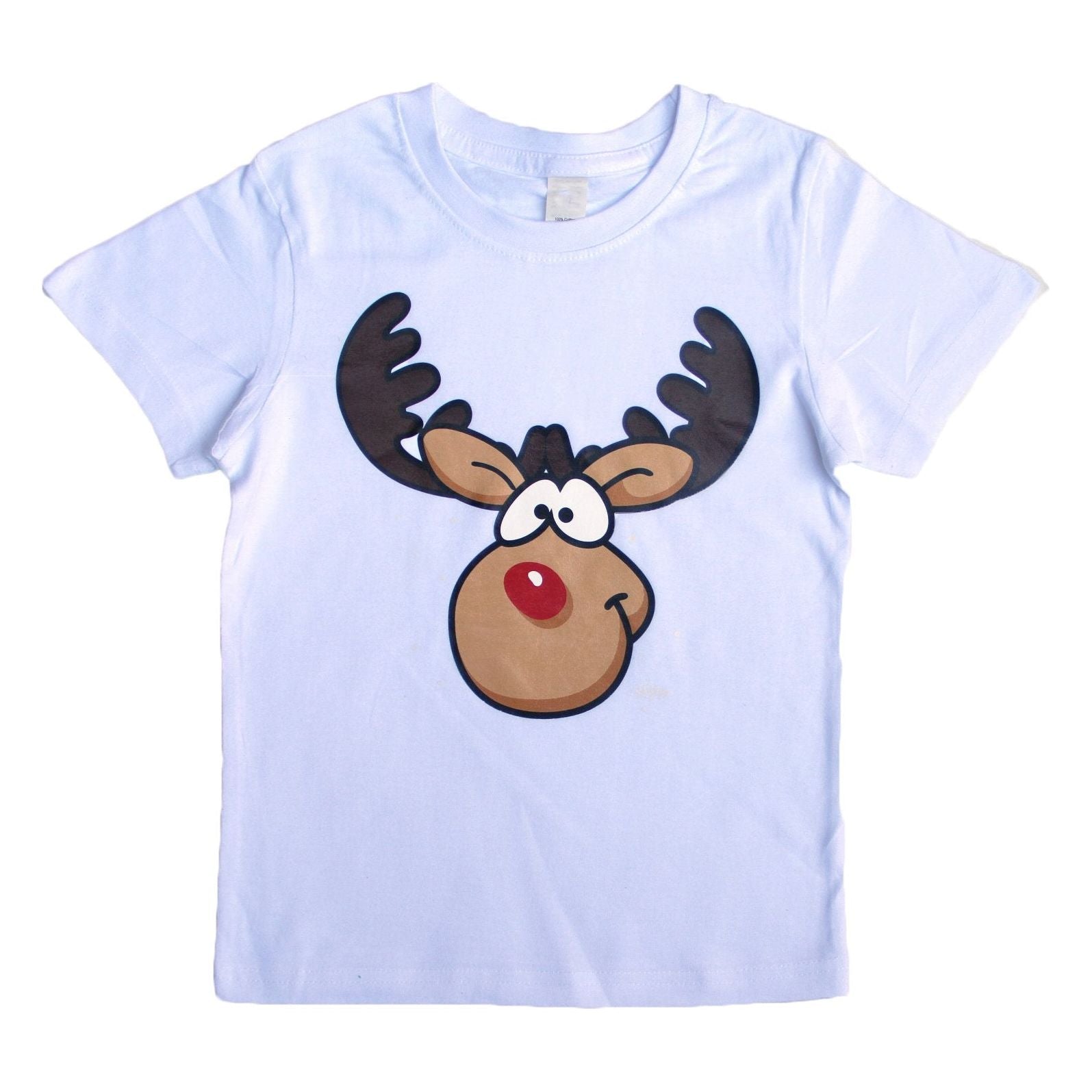 New Funny Adult Xmas Christmas T Shirt Tee Mens Womens 100% Cotton Jolly Ugly, Reindeer (White), M