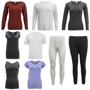 Womens Merino Wool Top Pants Thermal Leggings Long Johns Underwear Pajamas, Womens Short Sleeve - Lavender, 18-20